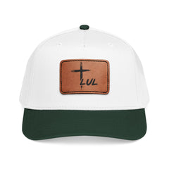 Leather Patch Baseball Cap — Cross & LUL Logo Mid-Profile Hat