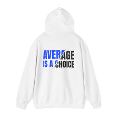 Level Up Living Hoodie — 'LUL' Motivational Pullover (Front Logo, Back ‘Average Is A Choice’)