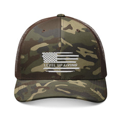Camouflage Trucker Hat — Embroidered "Freedom" & Level Up Living