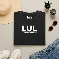 LUL "Level Up Living" Tee — Motivational Minimalist Graphic T-Shirt